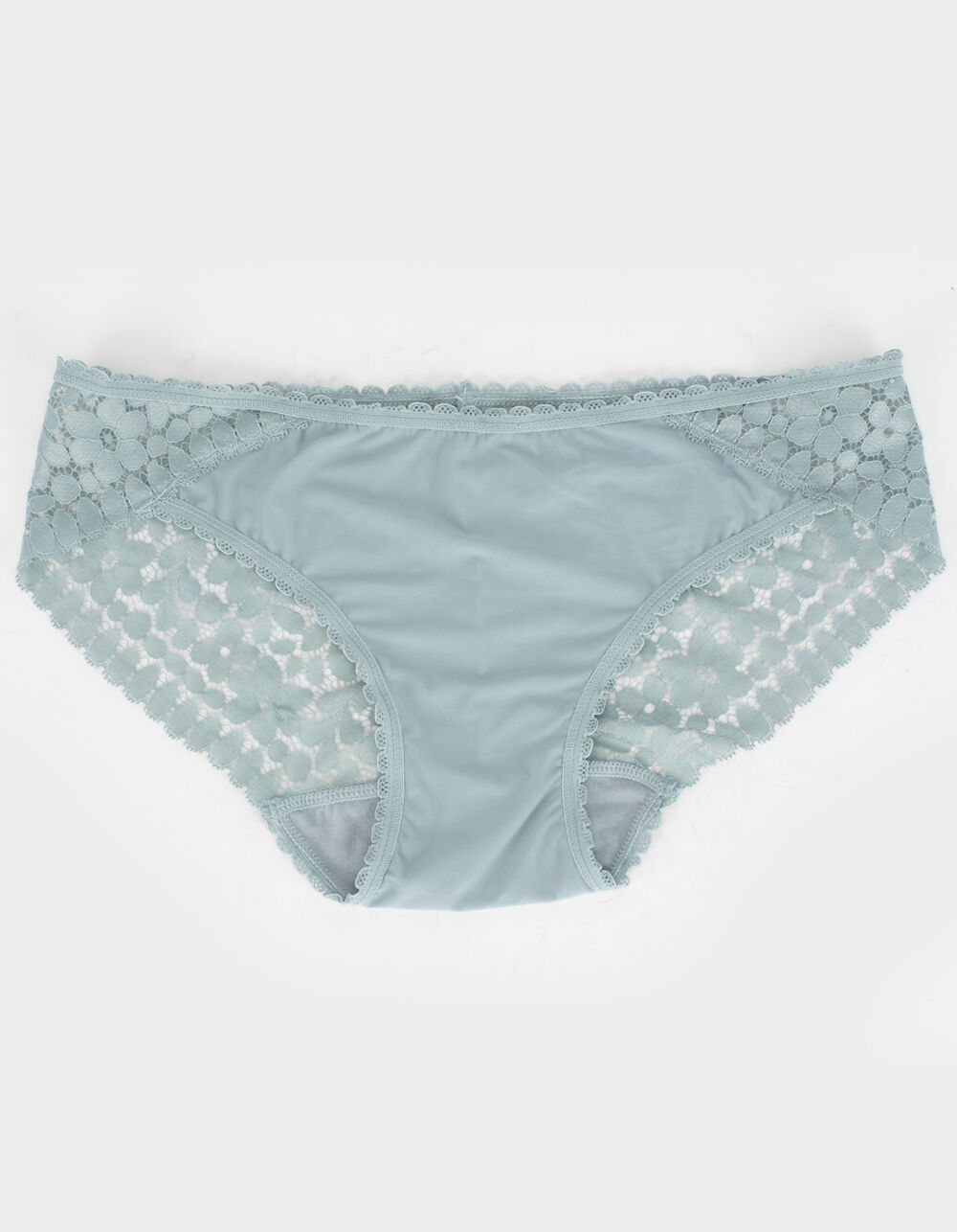 nwot Bebe Sexy Dusty Blue Sheer Floral Lace Cheeky Boyshorts
