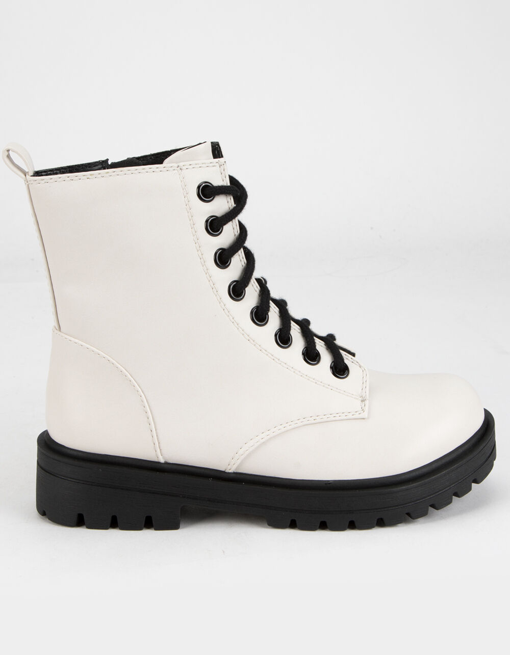SODA Lug Sole Womens White Combat Boots - WHITE/BLACK | Tillys