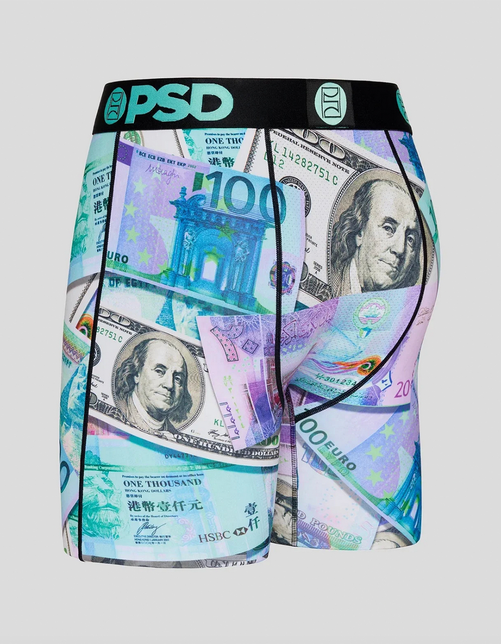 PSD World Currency Mens Boxer Briefs - MULTI