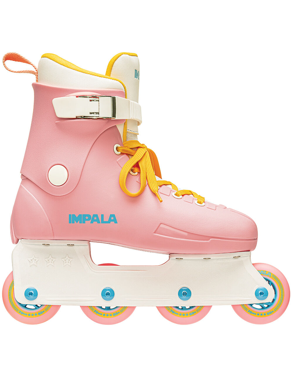 Impala Rollerskates - Patines para mujer (niñas grandes/adultas),  Rosado/Amarillo
