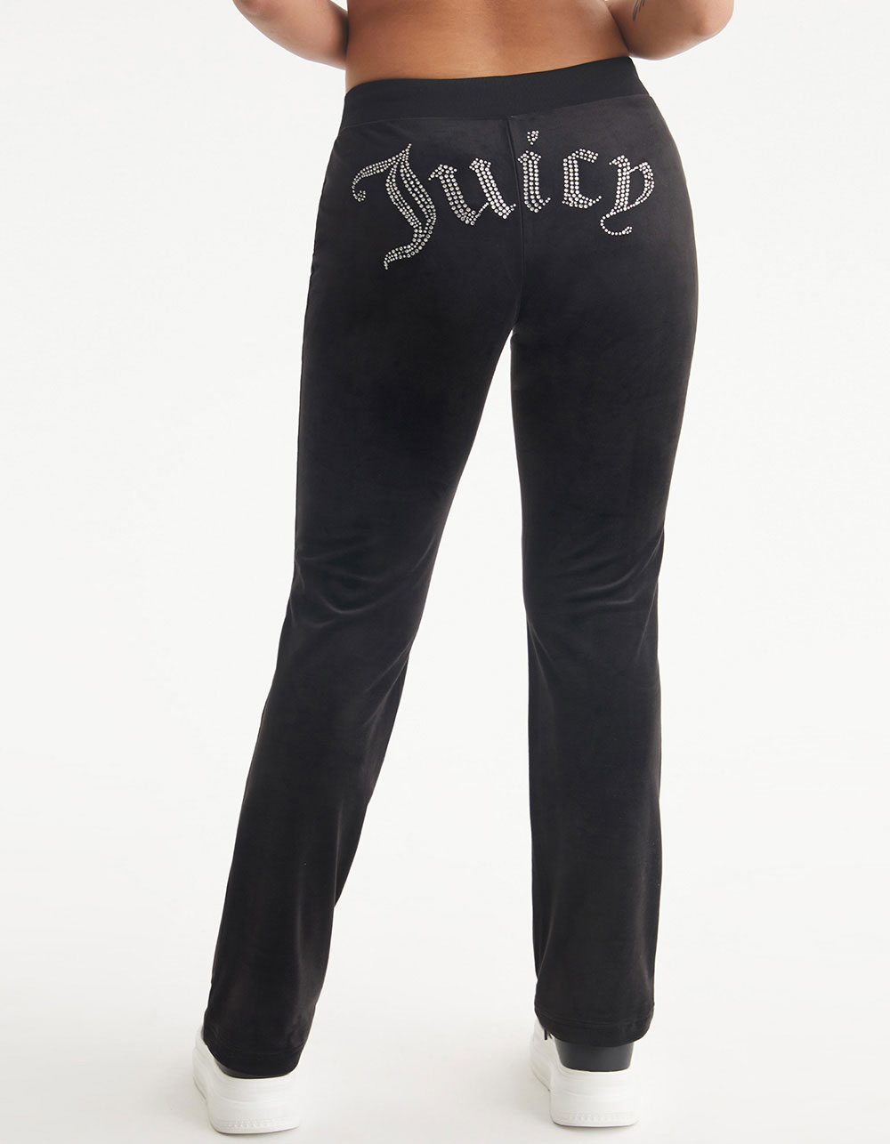JUICY COUTURE OG Big Bling Womens Velour Track Pants - BLACK
