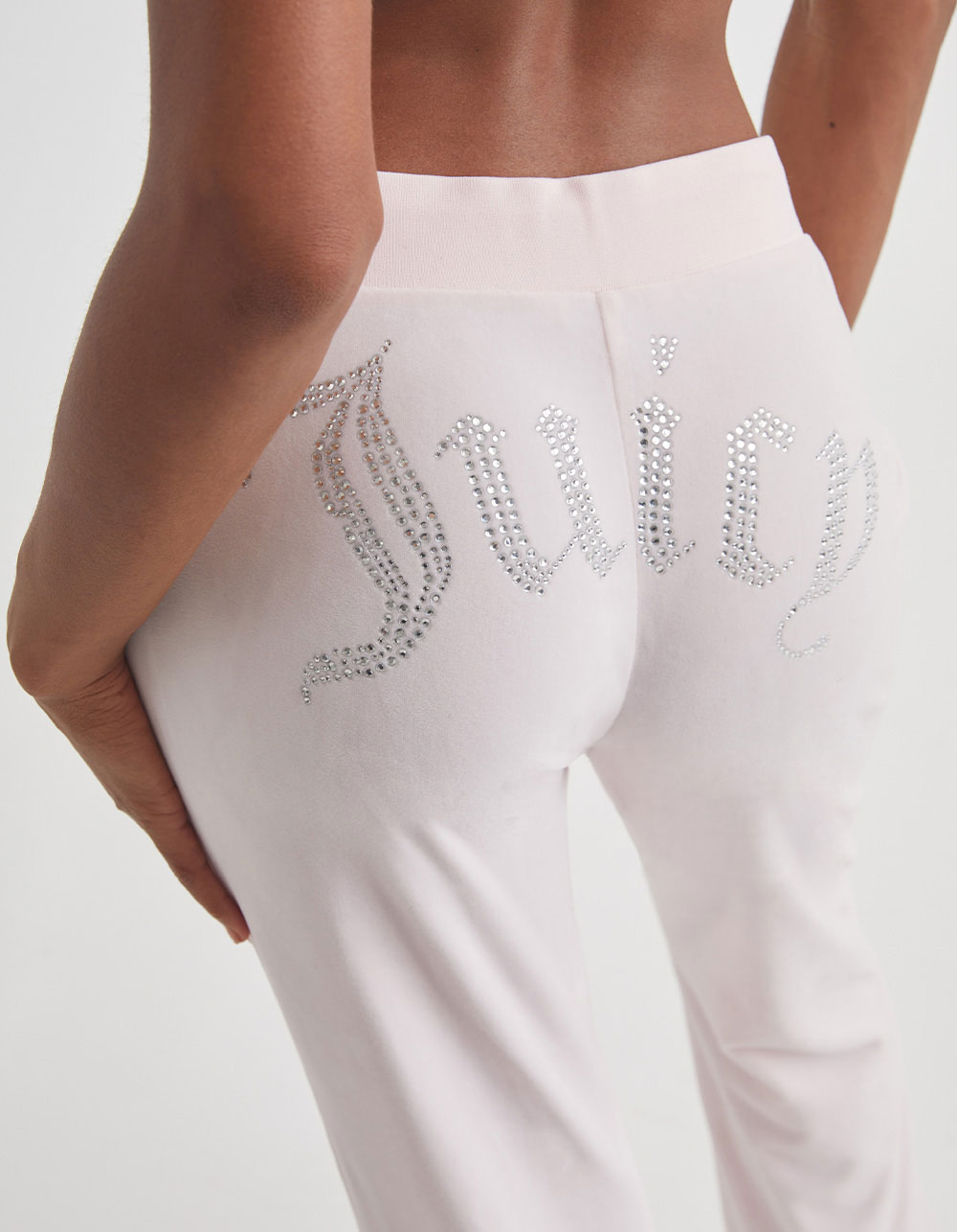 JUICY COUTURE OG Bling Womens Track Pants - LIGHT PINK