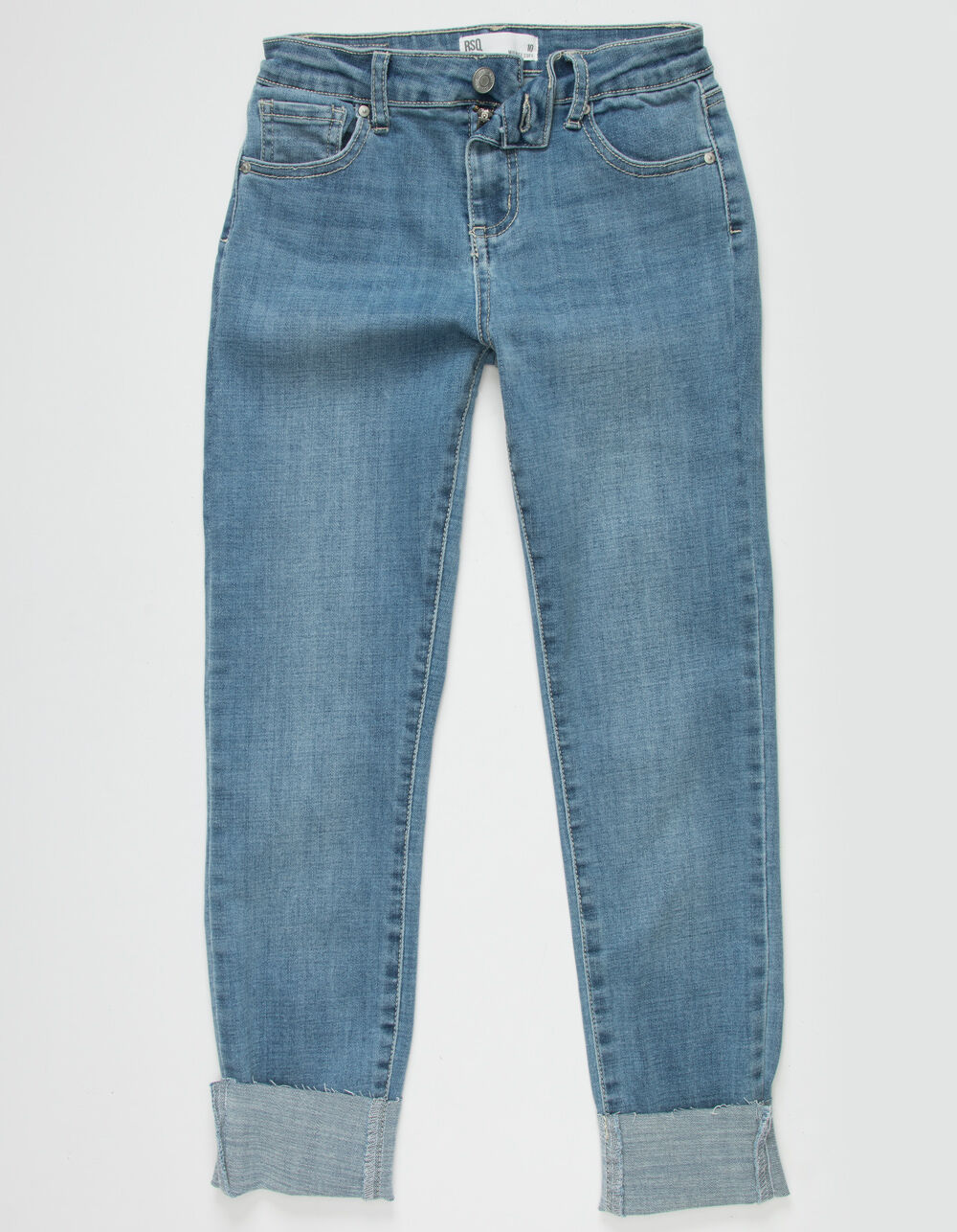RSQ Mid Rise Cuff Girls Jeans - MEDIUM WASH | Tillys