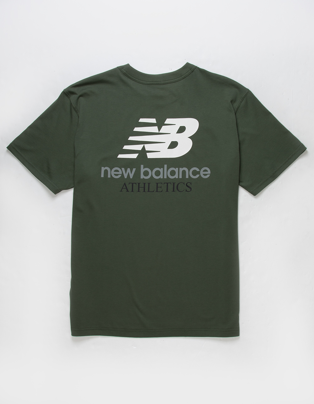 NEW BALANCE Athletics Logo Mens Tillys OLIVE Tee - 
