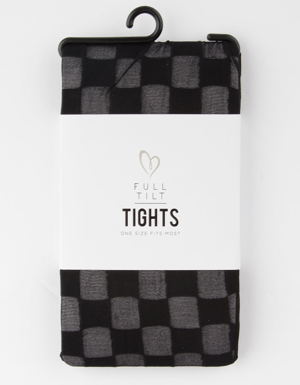Full Tilt Checkered Sheer Tights - Black - One Size