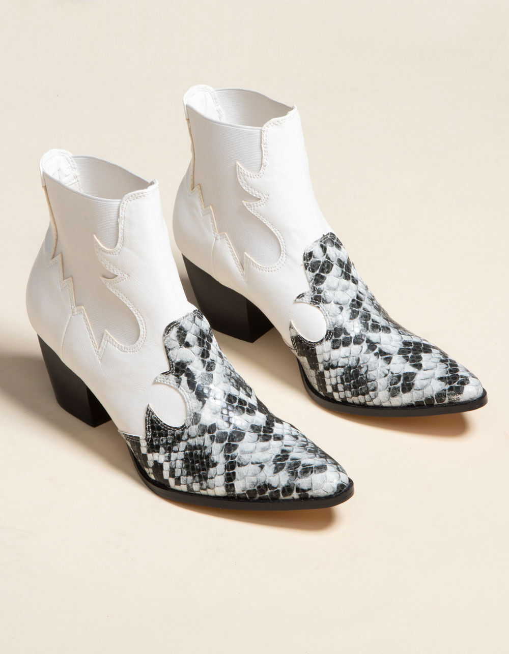 COCONUTS Western Toe White Womens Booties - WHITE | Tillys