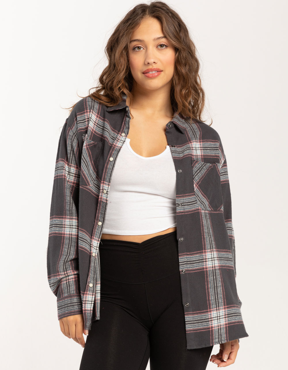 RSQ Womens Basic Flannel - CHARCOAL | Tillys