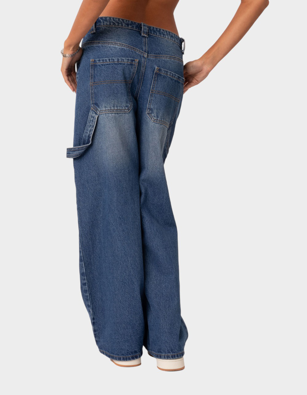 EDIKTED Carpenter Low-Rise Womens Jeans - BLUE | Tillys