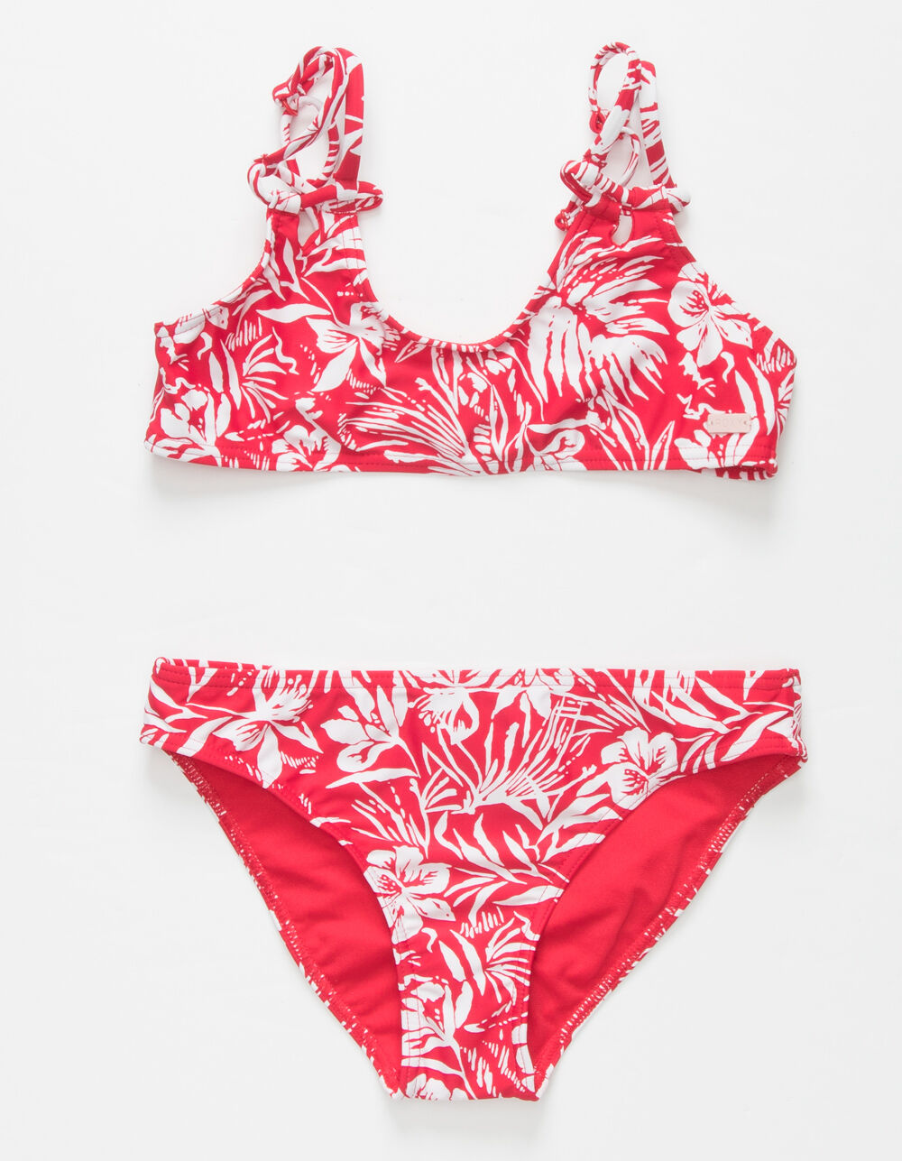 ROXY Enjoying Waves Girls Red Bralette Bikini Set - RED | Tillys