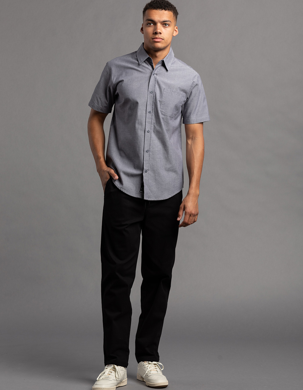 RSQ Mens Solid Chambray Button Up Shirt - DARK BLUE | Tillys