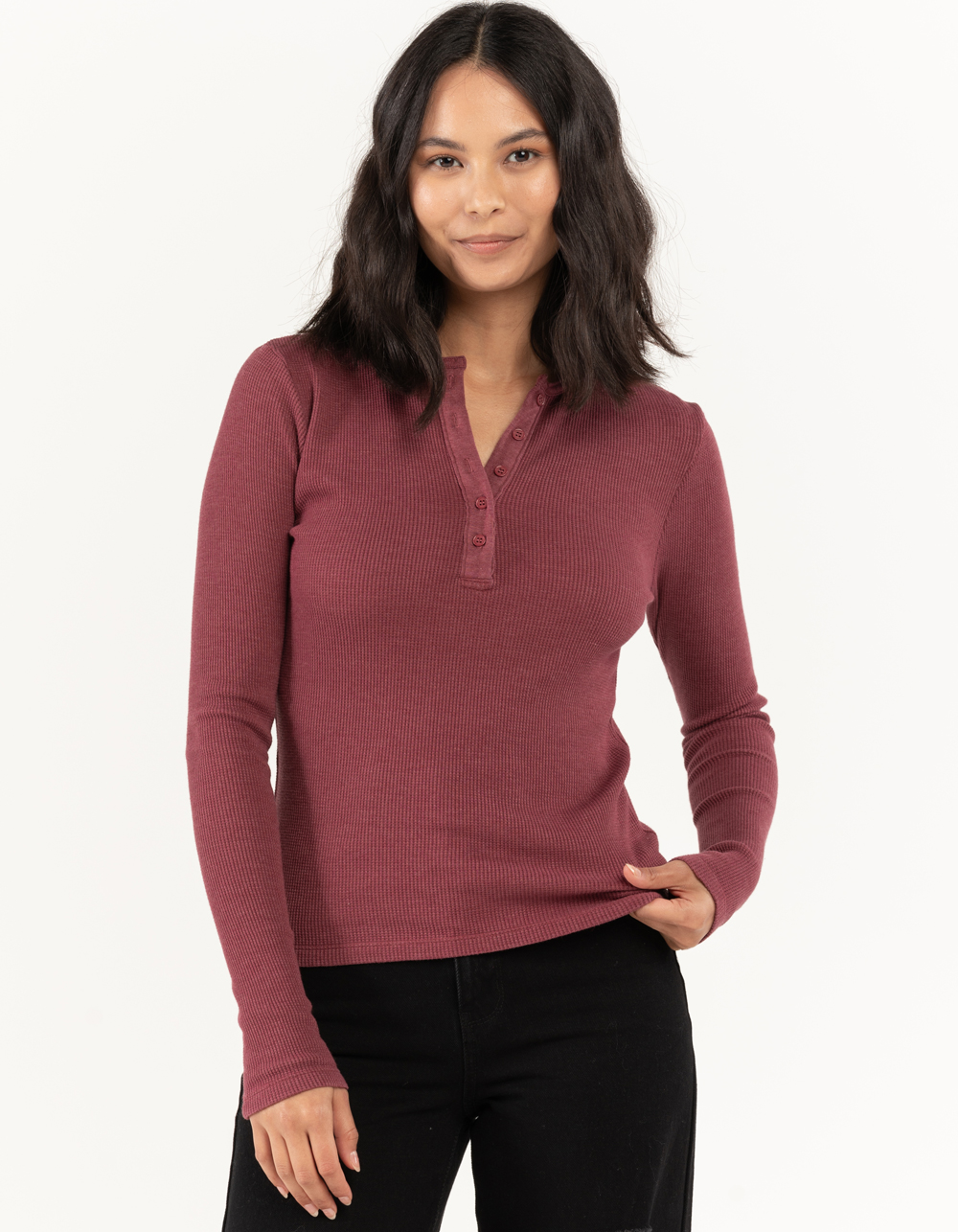 RSQ Womens Thermal Henley