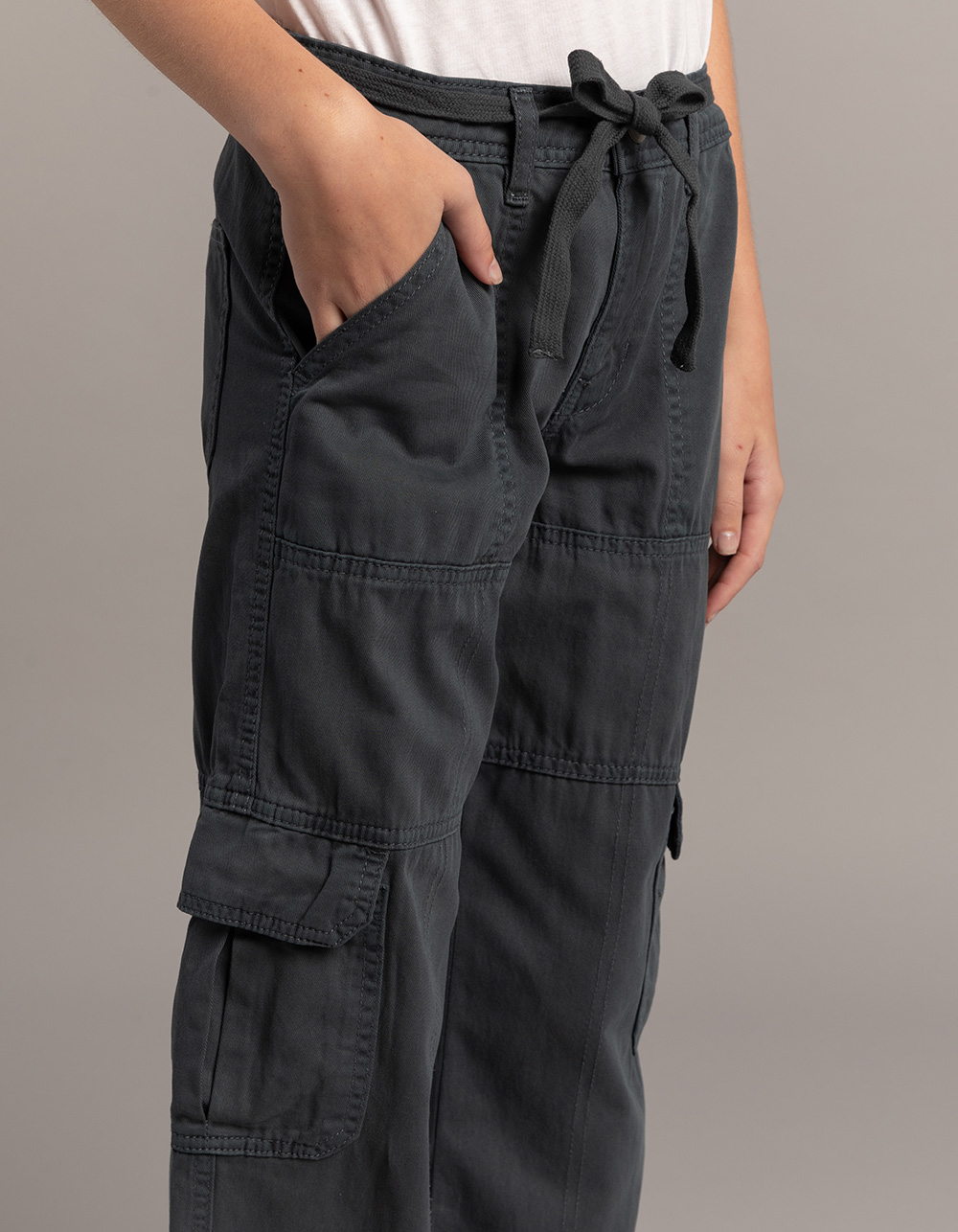RYRJJ Women's Linen High Waist Pants Drawstring Cargo Capris Pants