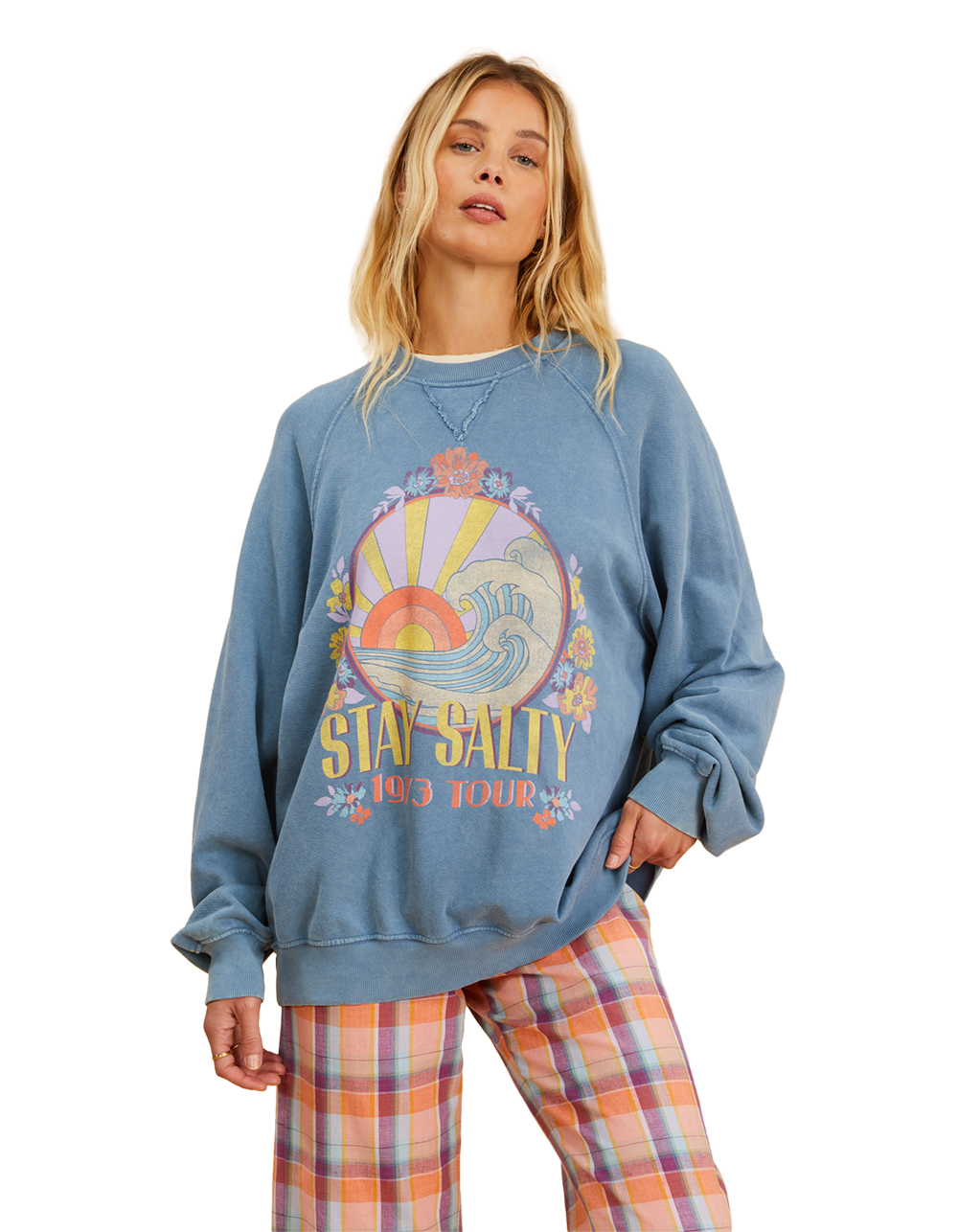 BILLABONG x Salty Blonde Coastal Womens Crewneck Sweatshirt - BLUE | Tillys