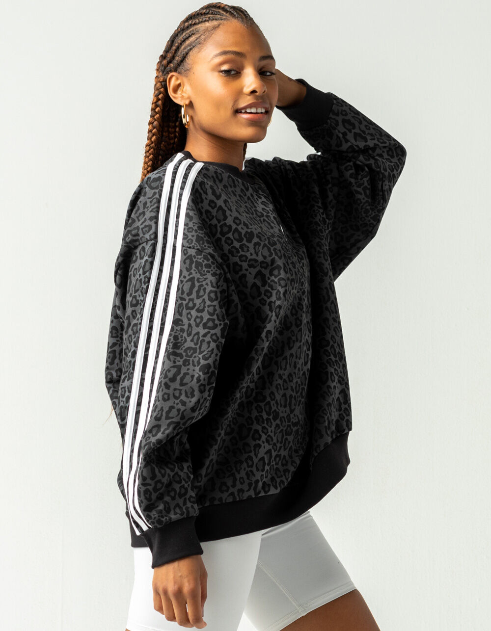 ADIDAS Leopard Womens Crew Sweatshirt - BLACK | Tillys
