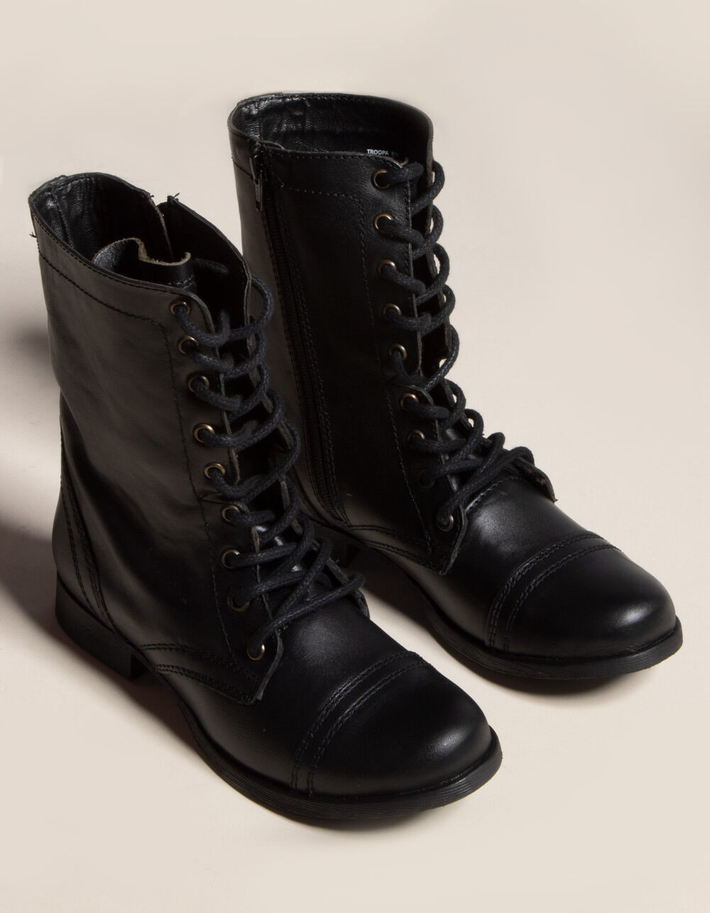 STEVE Lace Up Womens Black Combat Boots - BLACK | Tillys