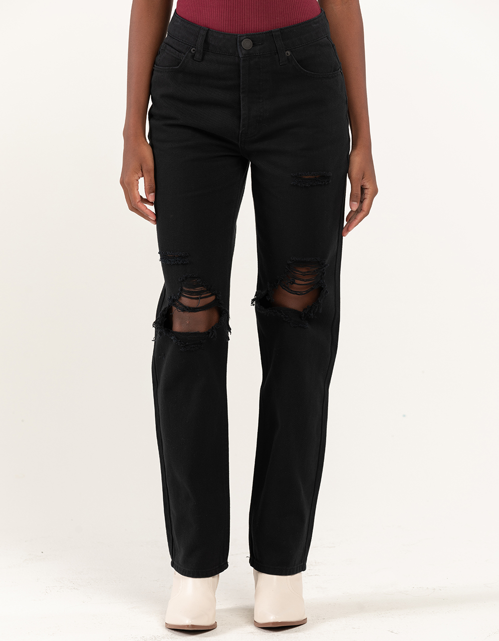 RSQ Womens High Rise Straight Leg Jeans - WASHED BLACK | Tillys