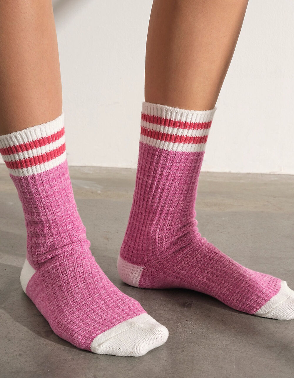 FREE PEOPLE Jackson Cozy Stripe Womens Socks - PINK | Tillys
