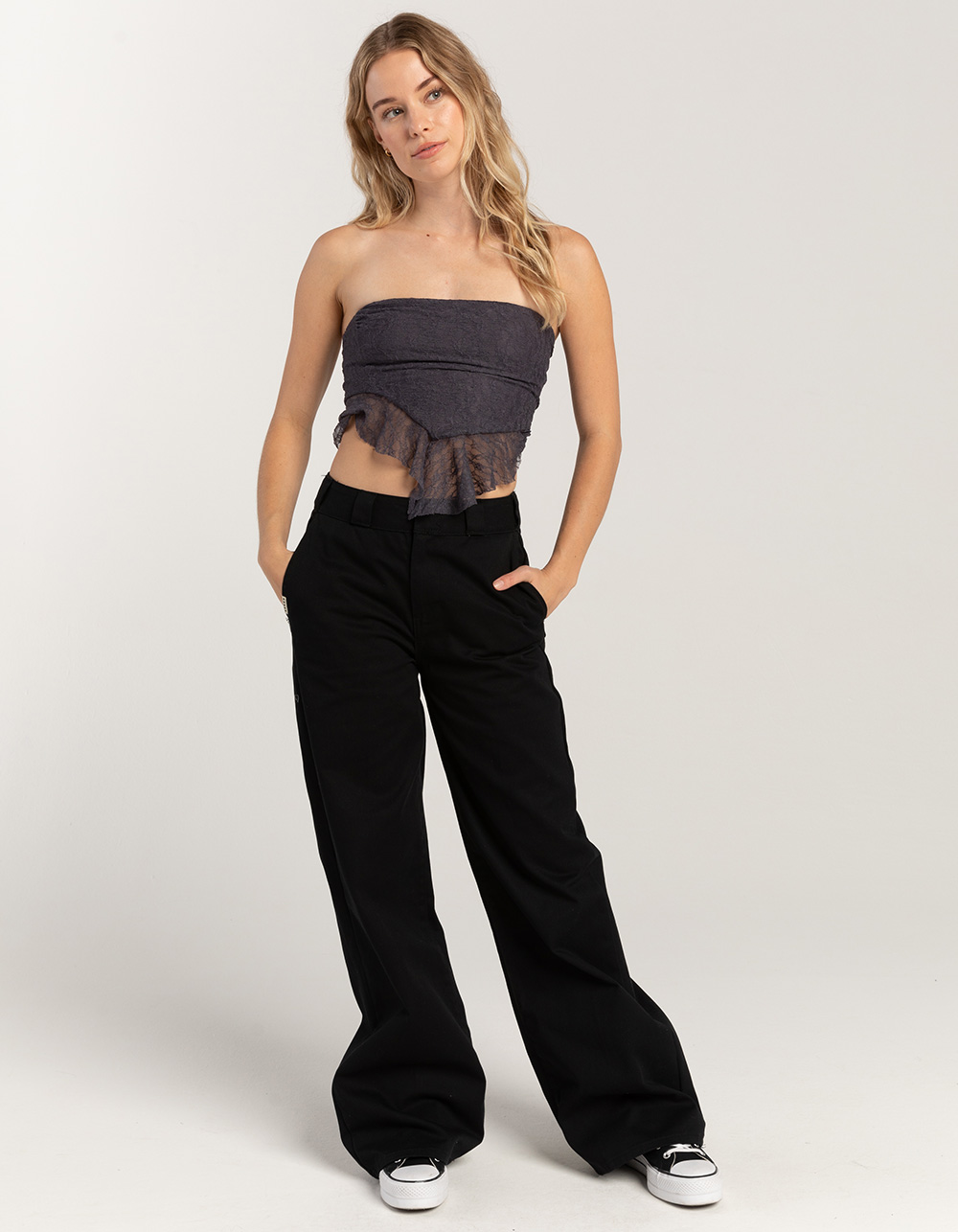 Women Frill Pant with lace ankle length