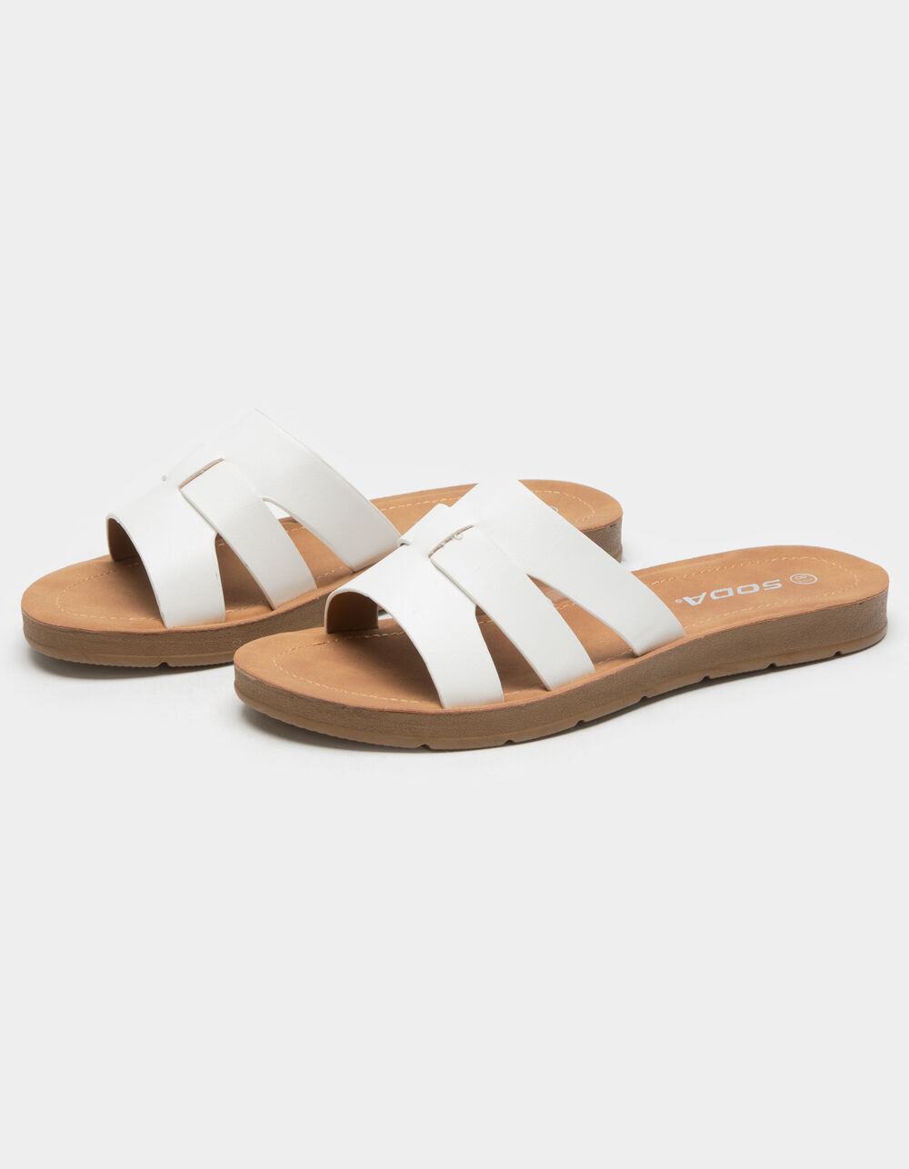 SODA Woven Womens White Slide Sandals - WHITE | Tillys