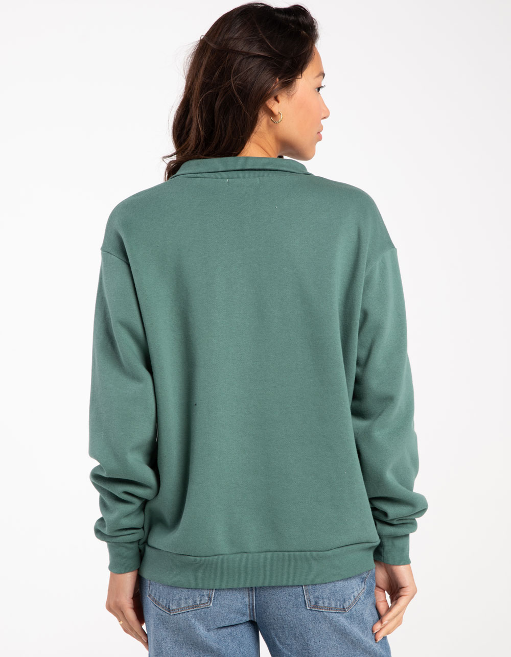 FULL TILT Half Zip Yellowstone Womens Sweatshirt - GREEN | Tillys