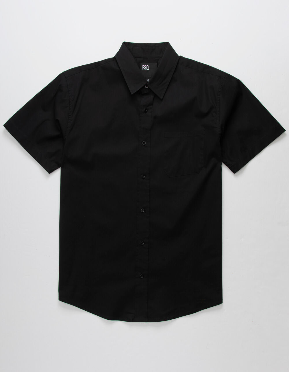 Rsq Solid Button Up Shirt - Black - Medium
