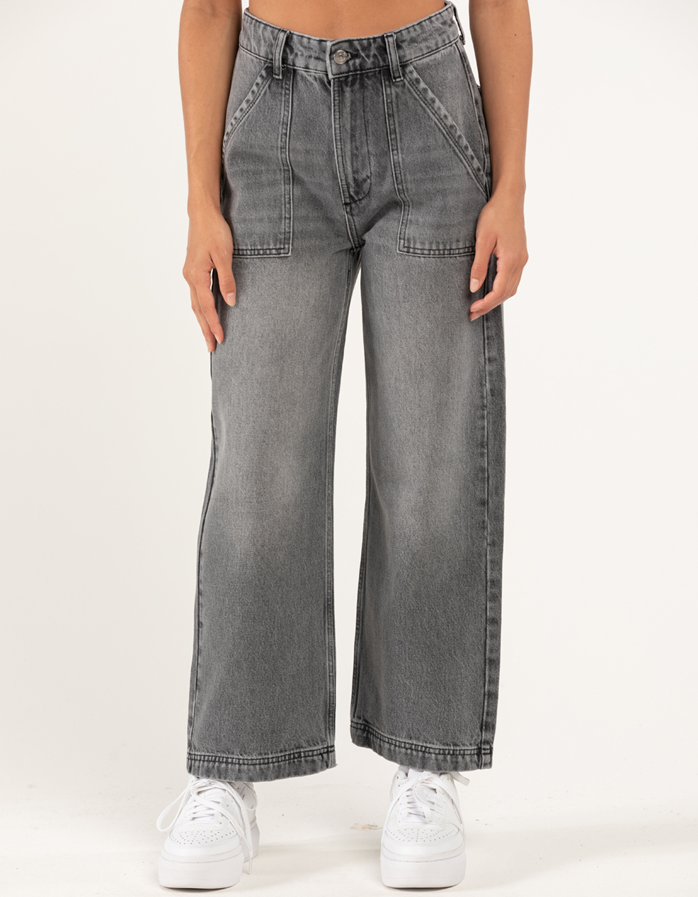 QUIKSILVER Rolling Shadow Womens Flared Jeans - WASHED BLACK | Tillys