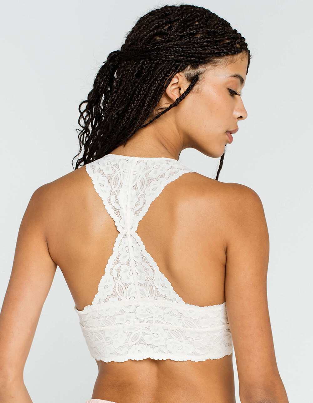 FREE PEOPLE Galloon Lace Racerback Ivory Bralette - IVORY