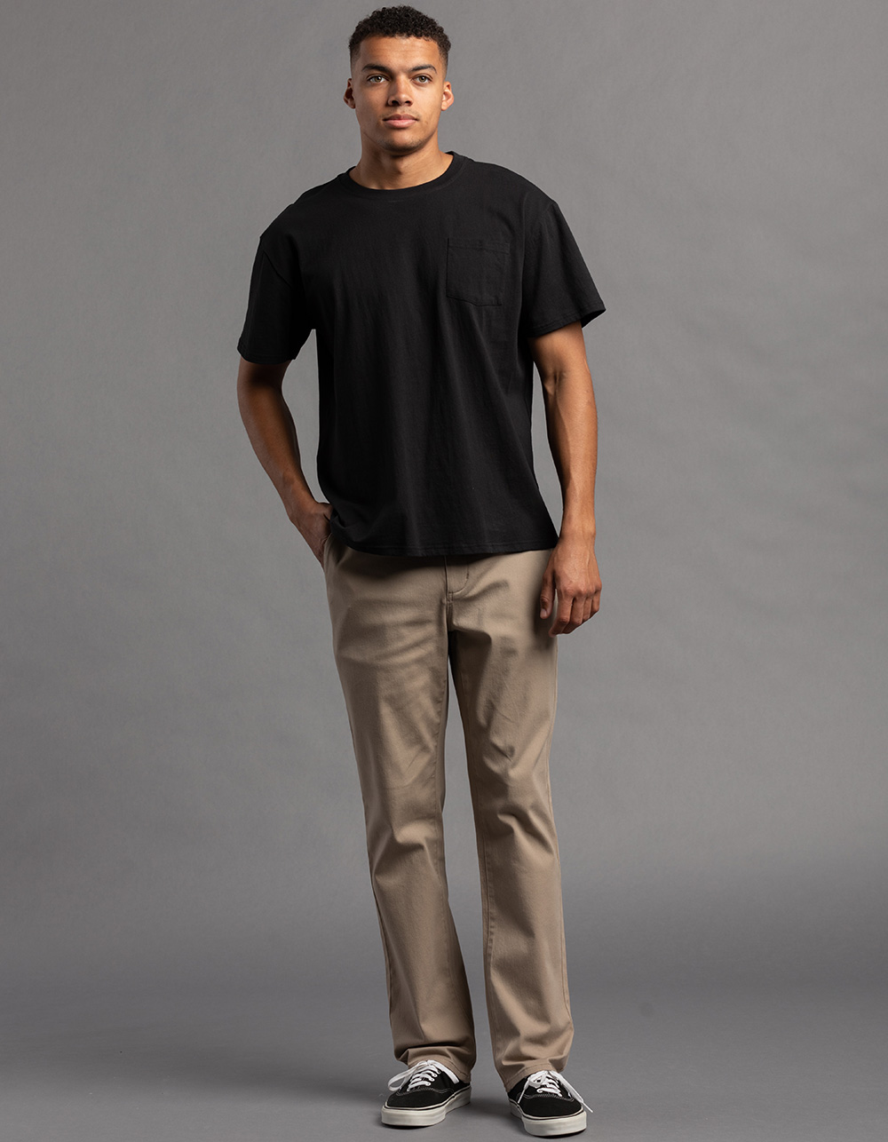 Plaid&Plain Men's Skinny Stretchy Khaki Pants Colored Pants Slim Fit Slacks  Tapered Trousers 819 Black 27X28 at Amazon Men's Clothing store
