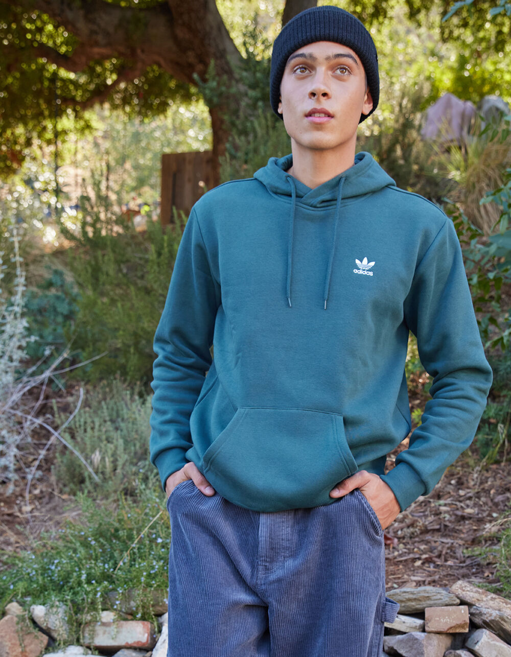 adidas Originals essentials hoodie in dark green