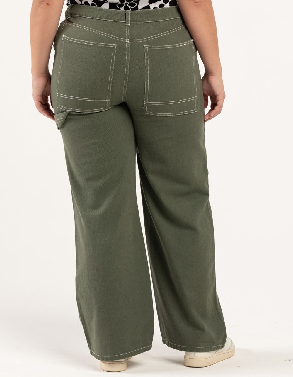RSQ Womens High Rise Relax Carpenter Pants - OLIVE | Tillys
