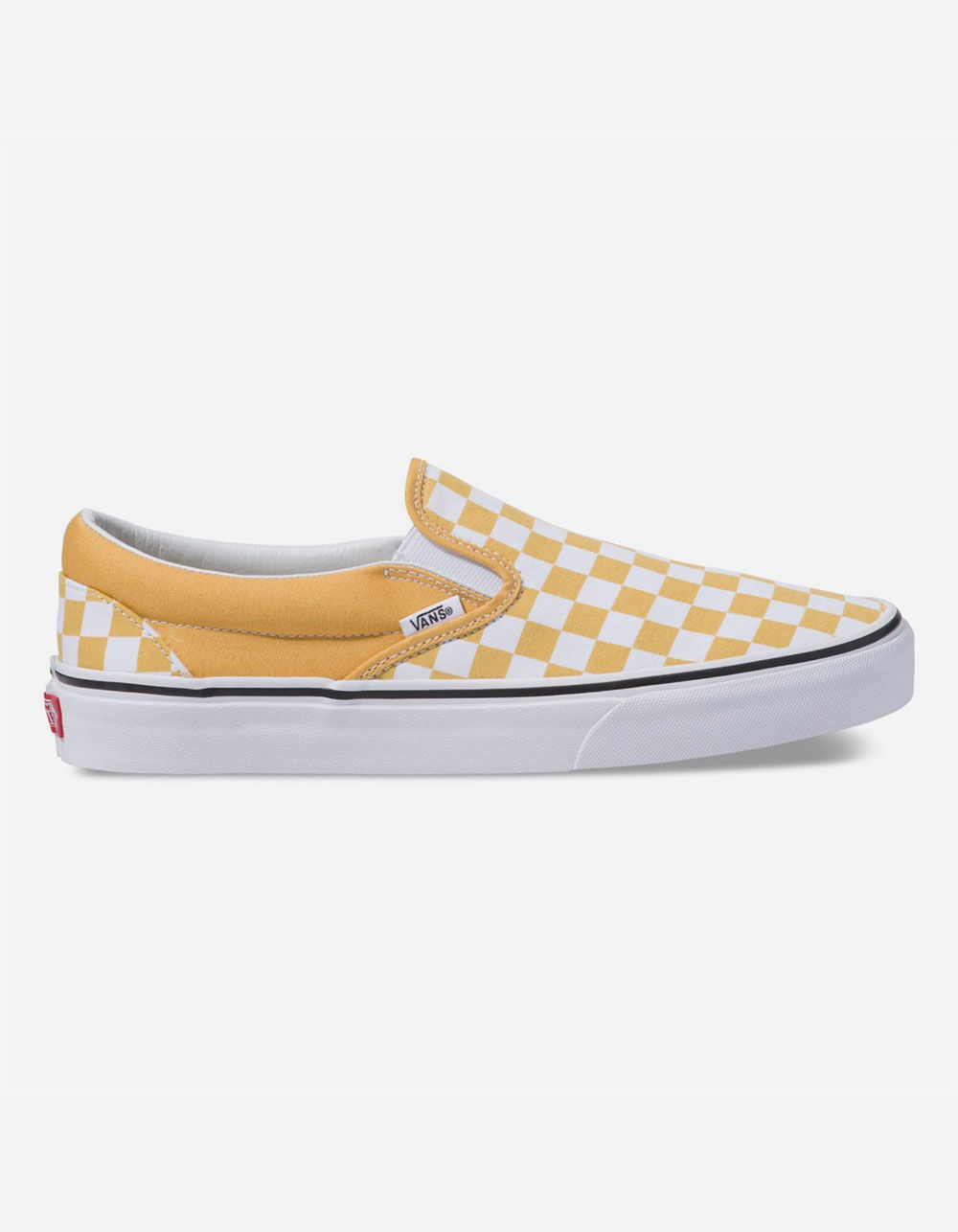 Vans, Shoes, Vans Ltd Ed Yellow Classic Checkered Slipon Flax True White