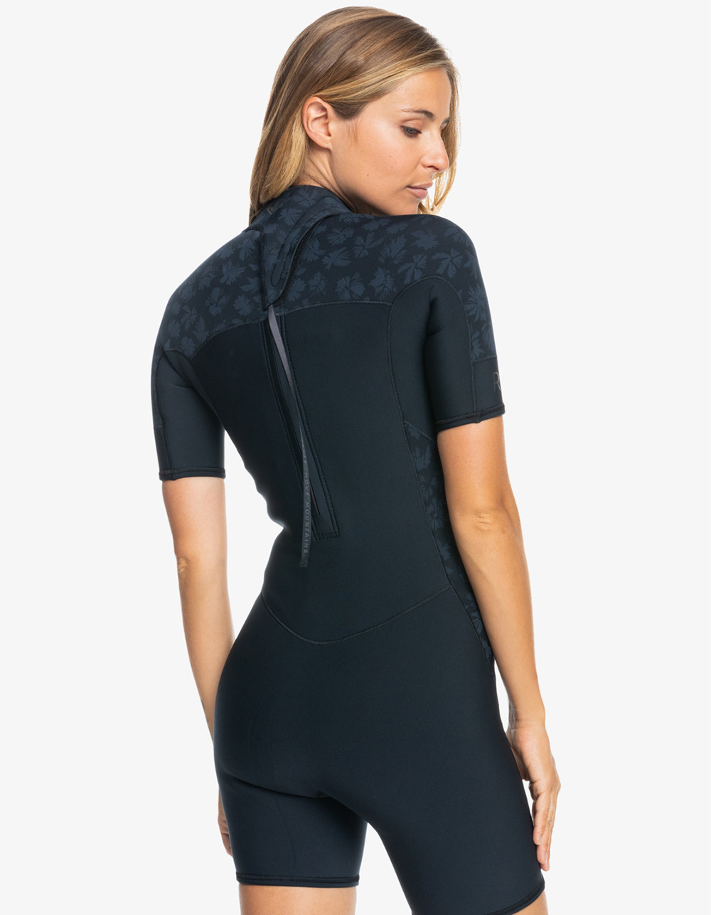 ROXY 2mm Swell Series Womens Short Sleeve Back Zip Springsuit - BLACK ...