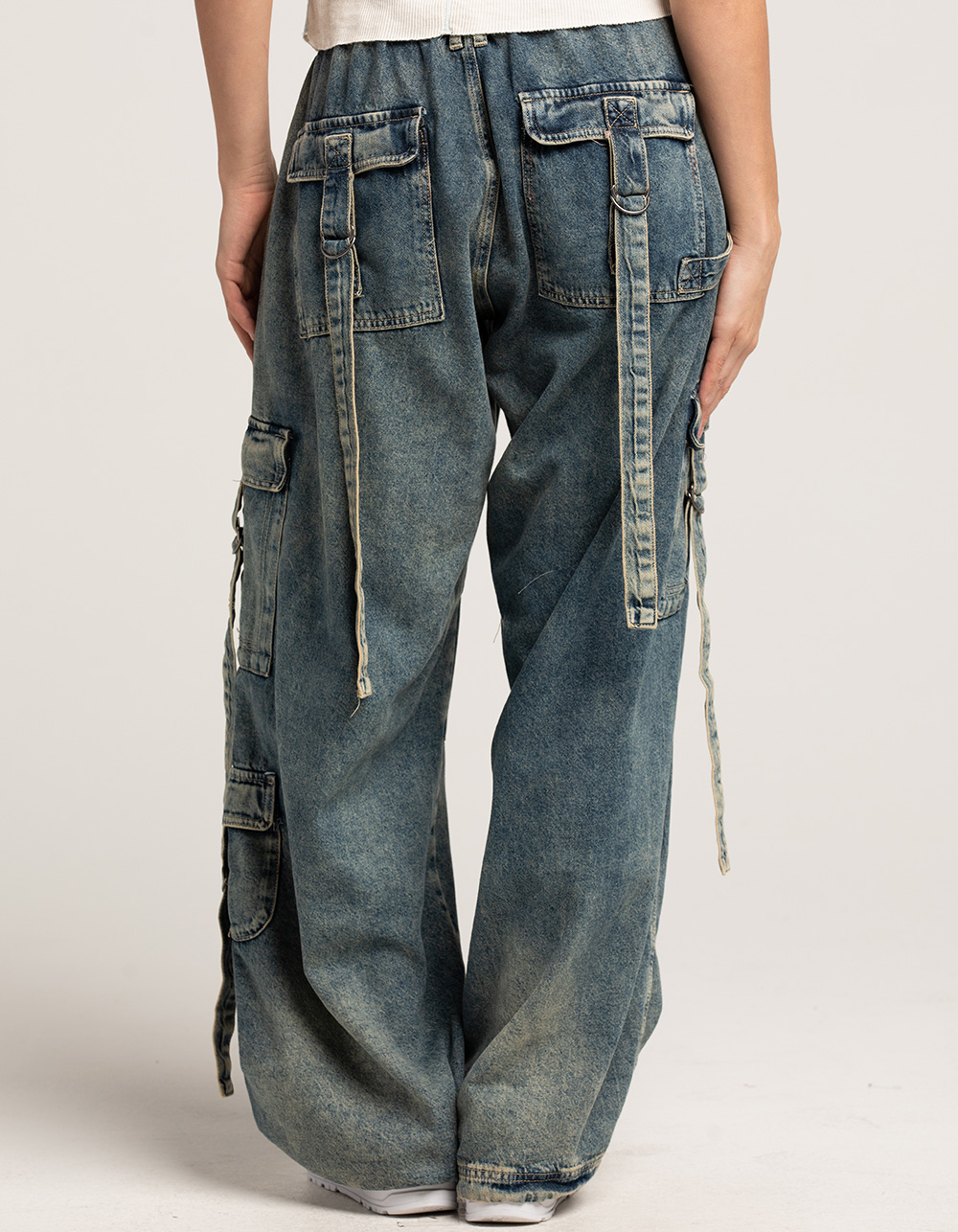 Soft Surroundings Jeans  Womens Witley Denim Cargo Pants Denim Blue •  Bouche B