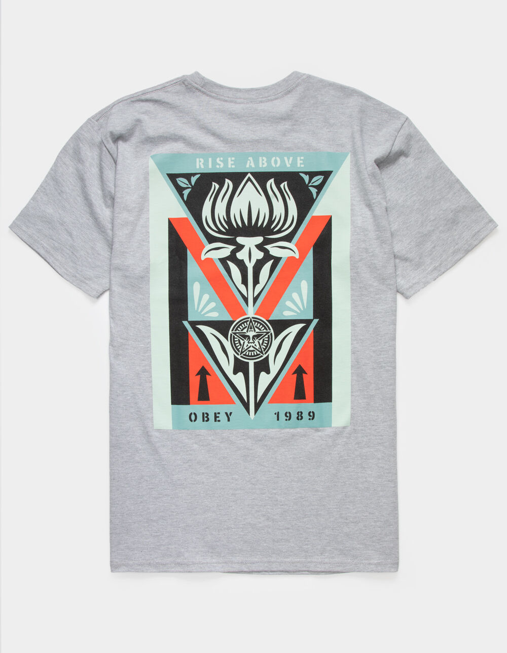 OBEY Rise Above Flower Mens T-Shirt - HEATHER | Tillys