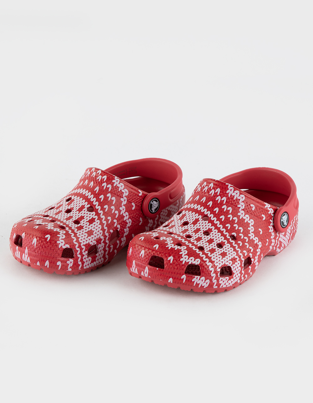 CROCS Classic | Tillys - RED COMBO Girls Sweater Clogs Holiday