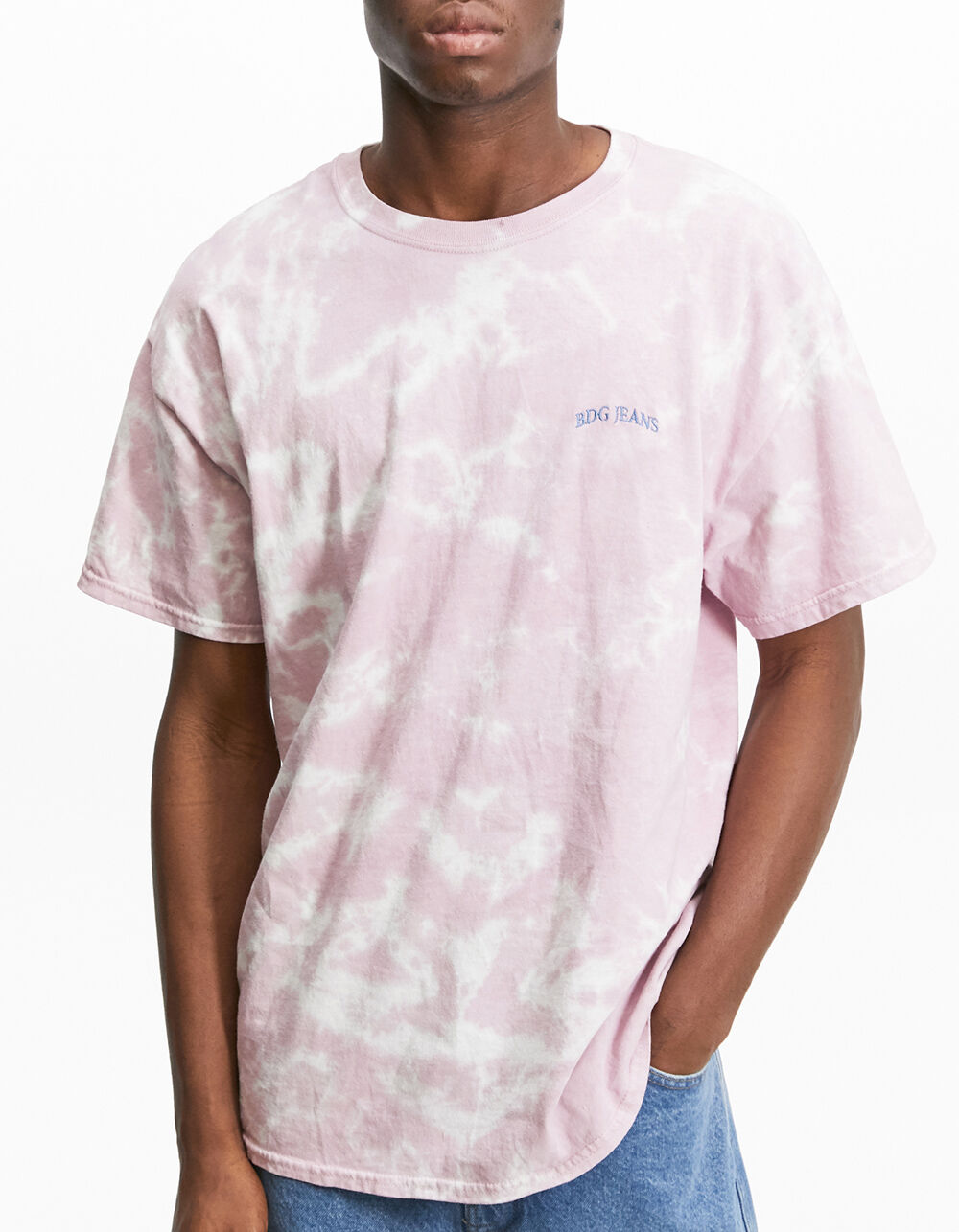 BDG Urban Outfitters Tie Dye Embroidered Mens Pink Combo T-Shirt - PINK ...