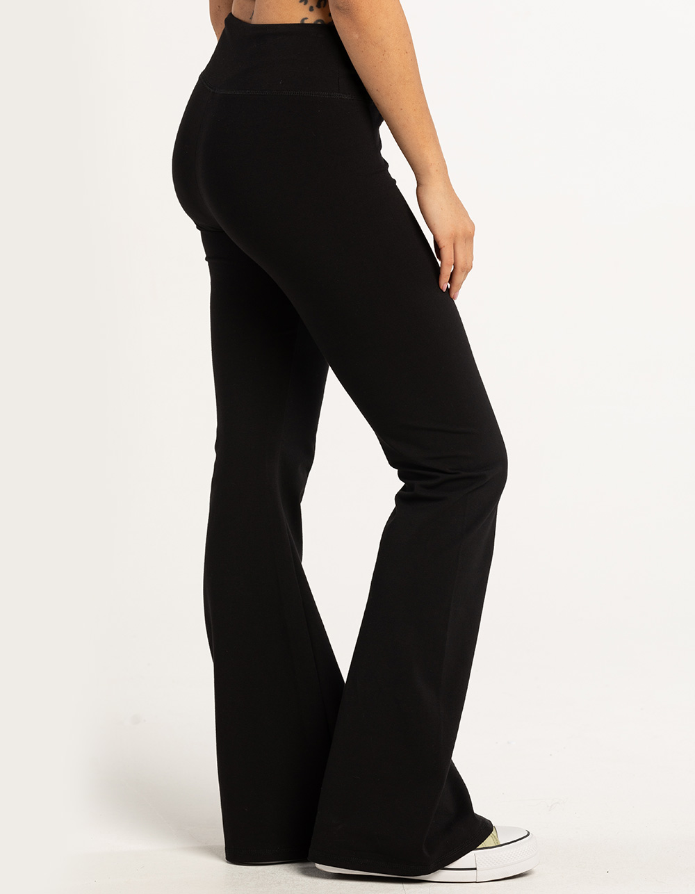 Womens High Waist Flare Crossover Flare Leggings With Slim Fit