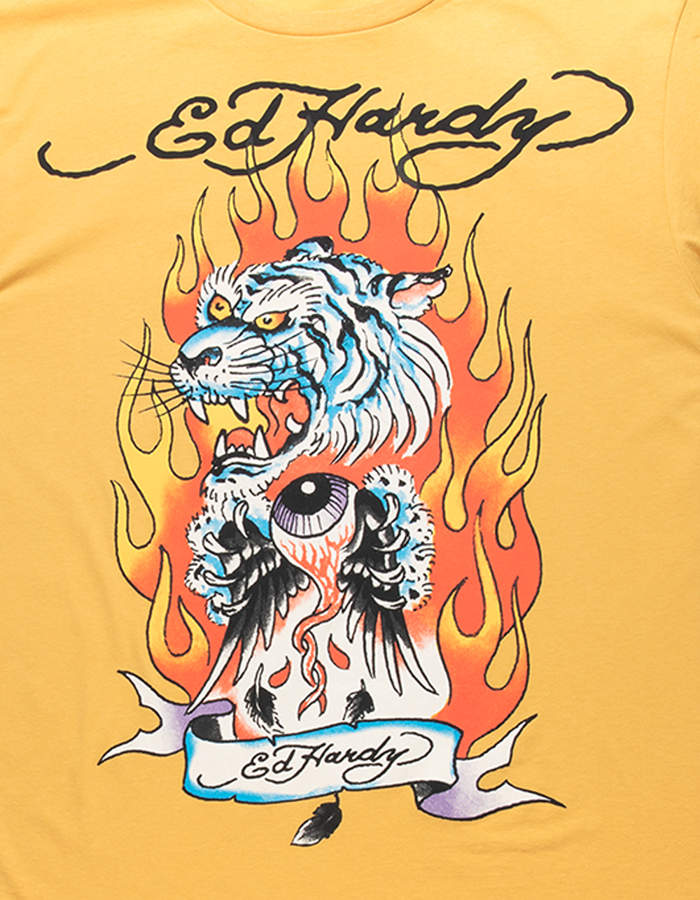ED HARDY Fire Tiger Mens Tee - GOLD | Tillys