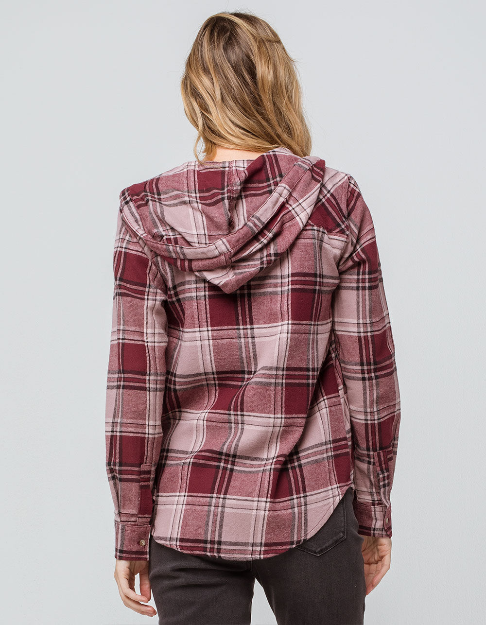 DESTINED Hooded Mauve Womens Flannel Shirt - MAUVE | Tillys