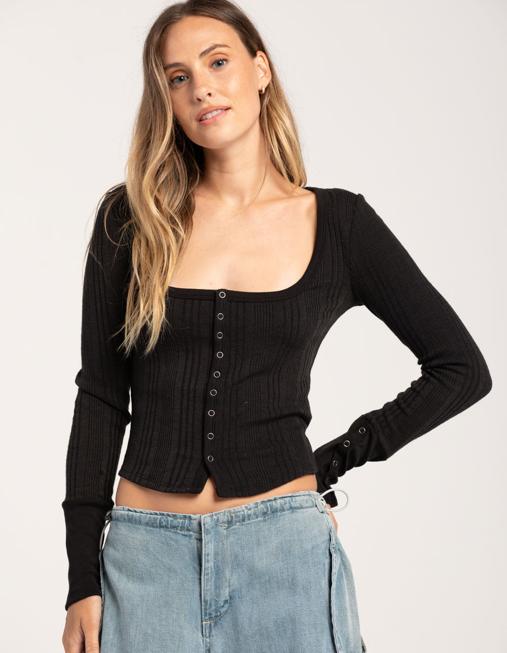 Womens Top Outfitters Urban Tillys BDG - | Knit BLACK Ribbed