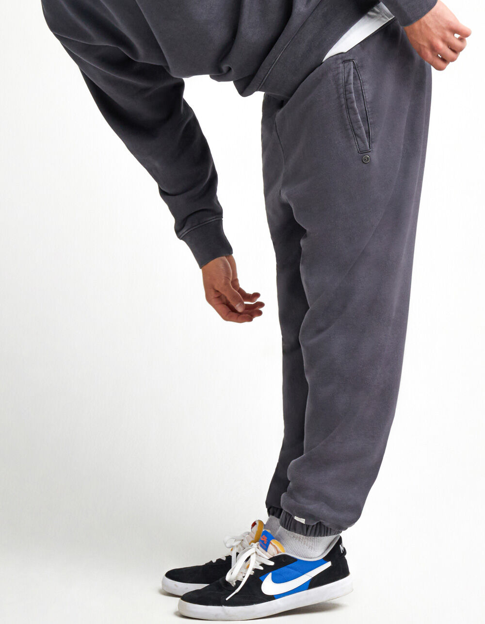 RSQ Premium Mens Wash Black Jogger Sweatpants