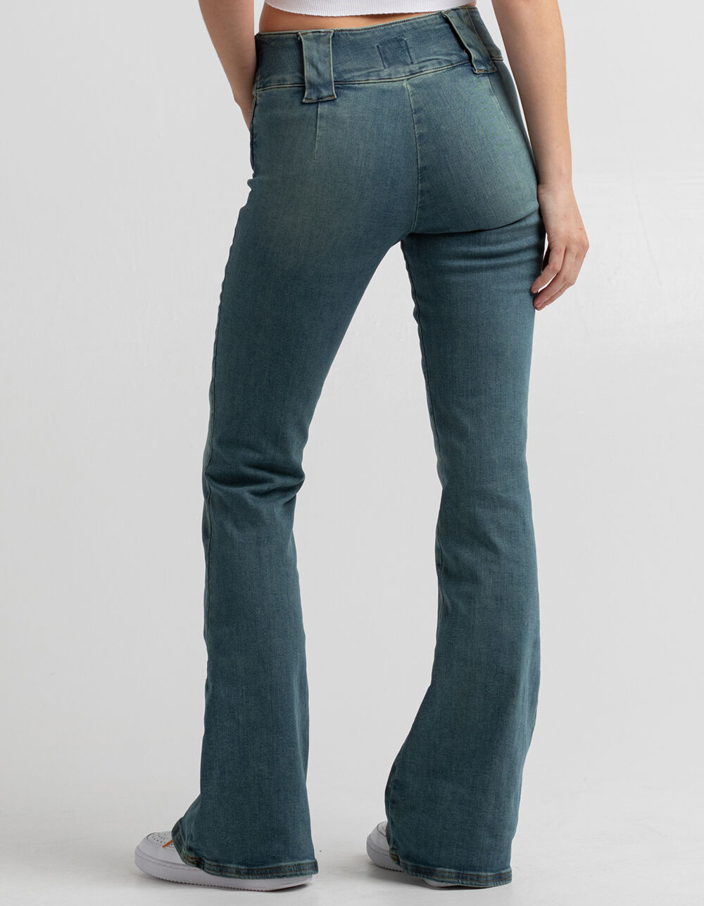 BDG Spinach Green Stripe Y2K Low-Rise Flare Jean