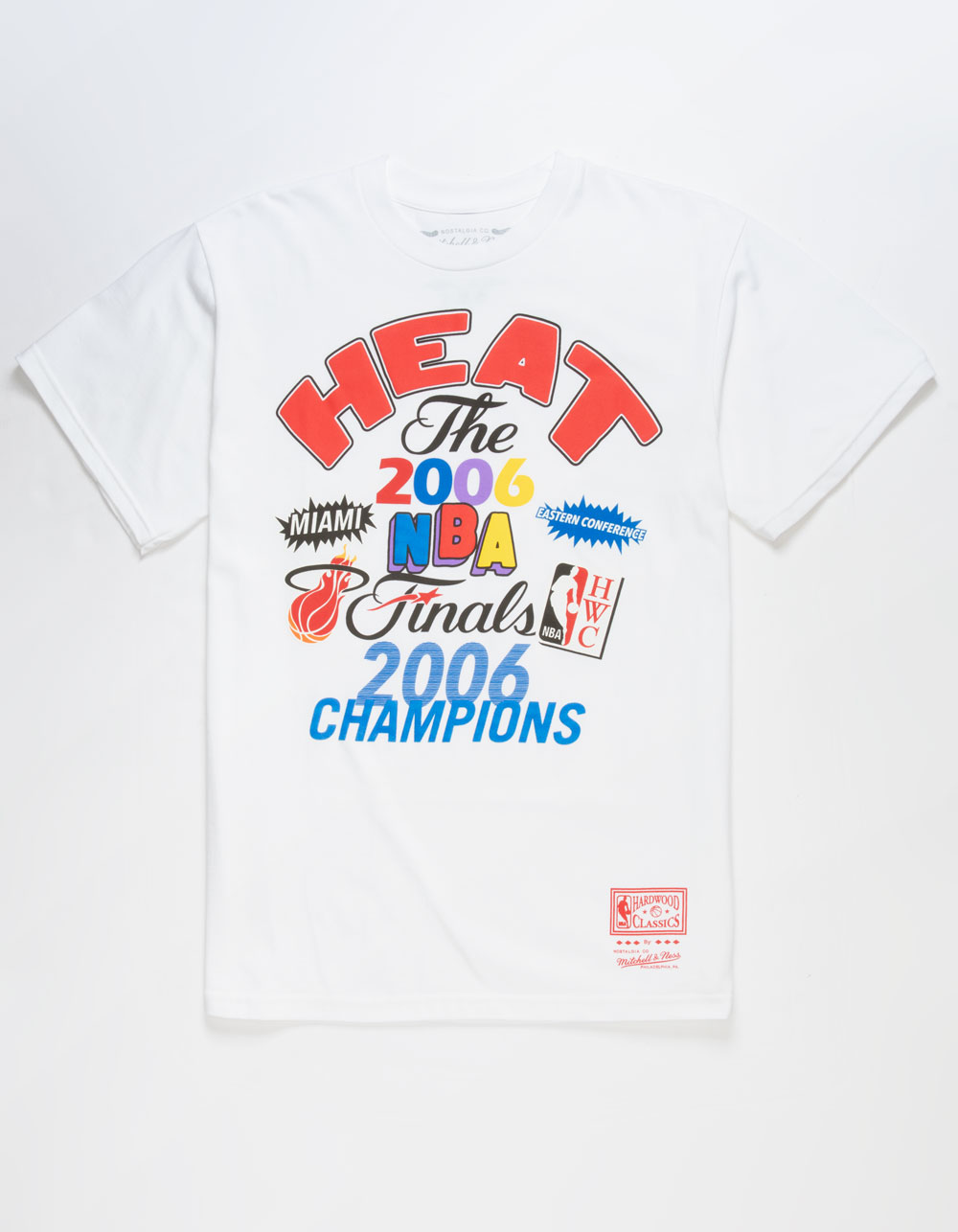 Men's T-Shirt Mitchell & Ness NBA merch Take Out Tee Miami Heat White