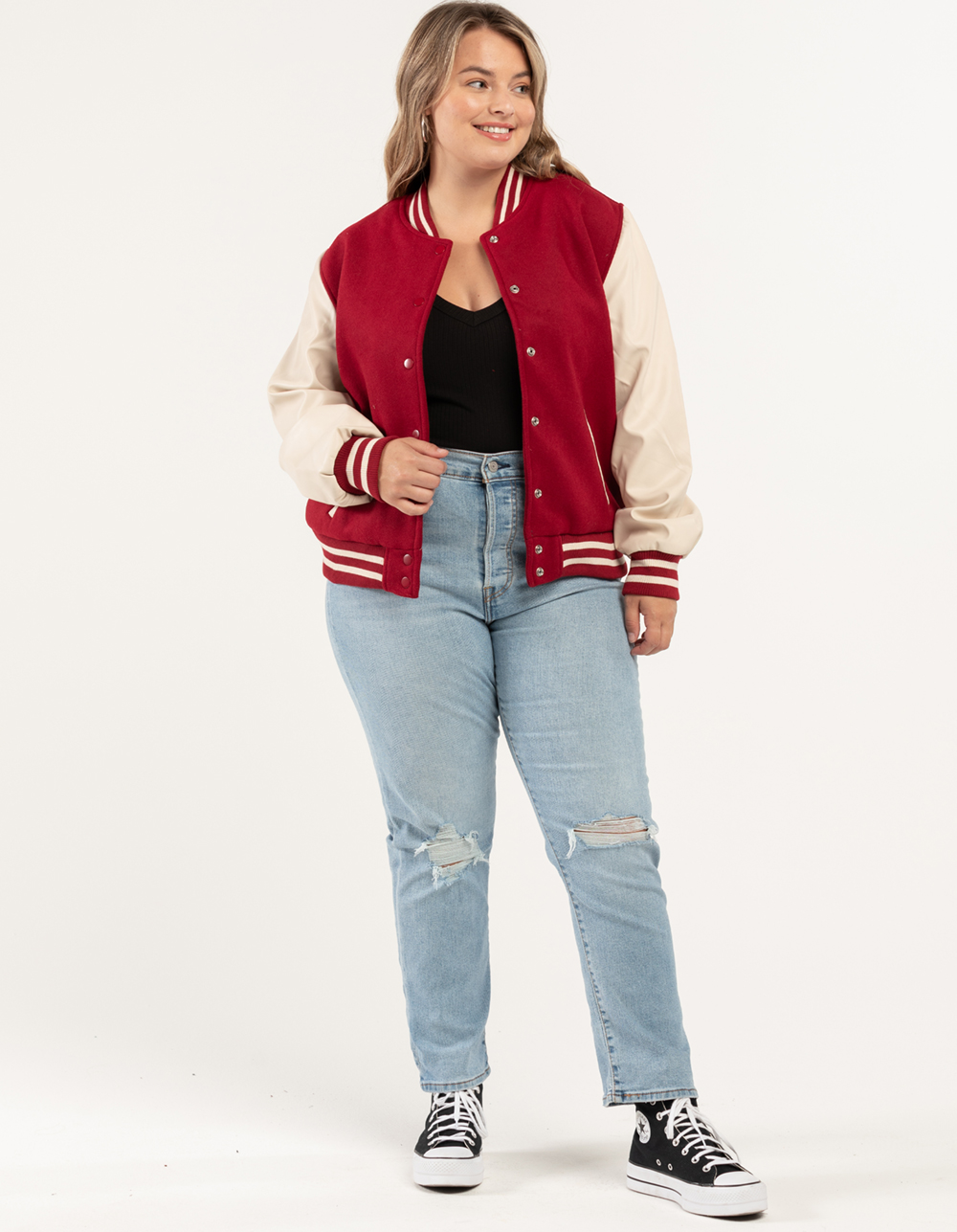 ASHLEY Womens Varsity Jacket - RED | Tillys