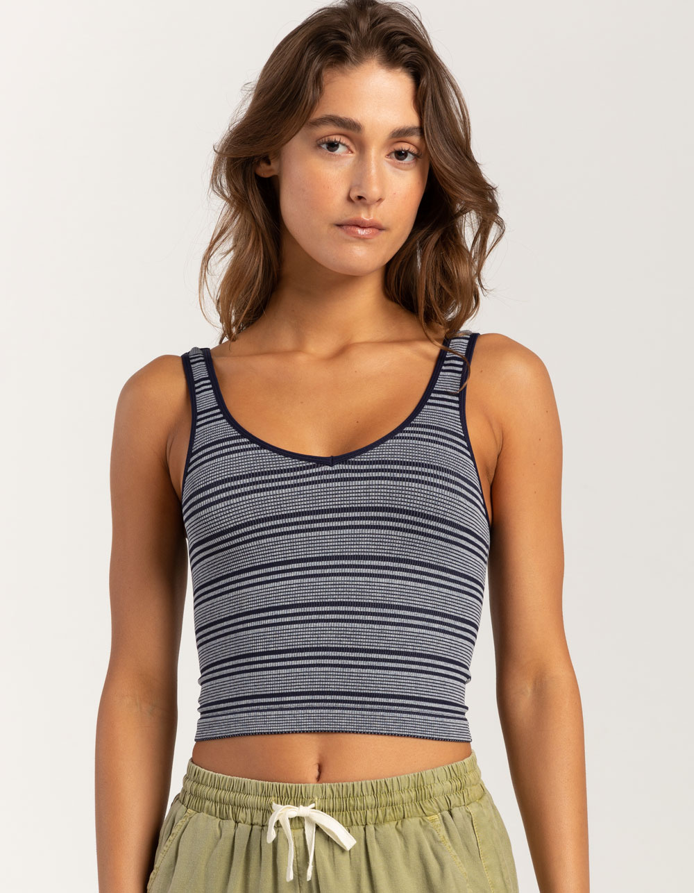 Women Tank Tops Summer Sleeveless Basic Cami Top Shirt Slim Racerback  Blouses --- Army Green Size Xl