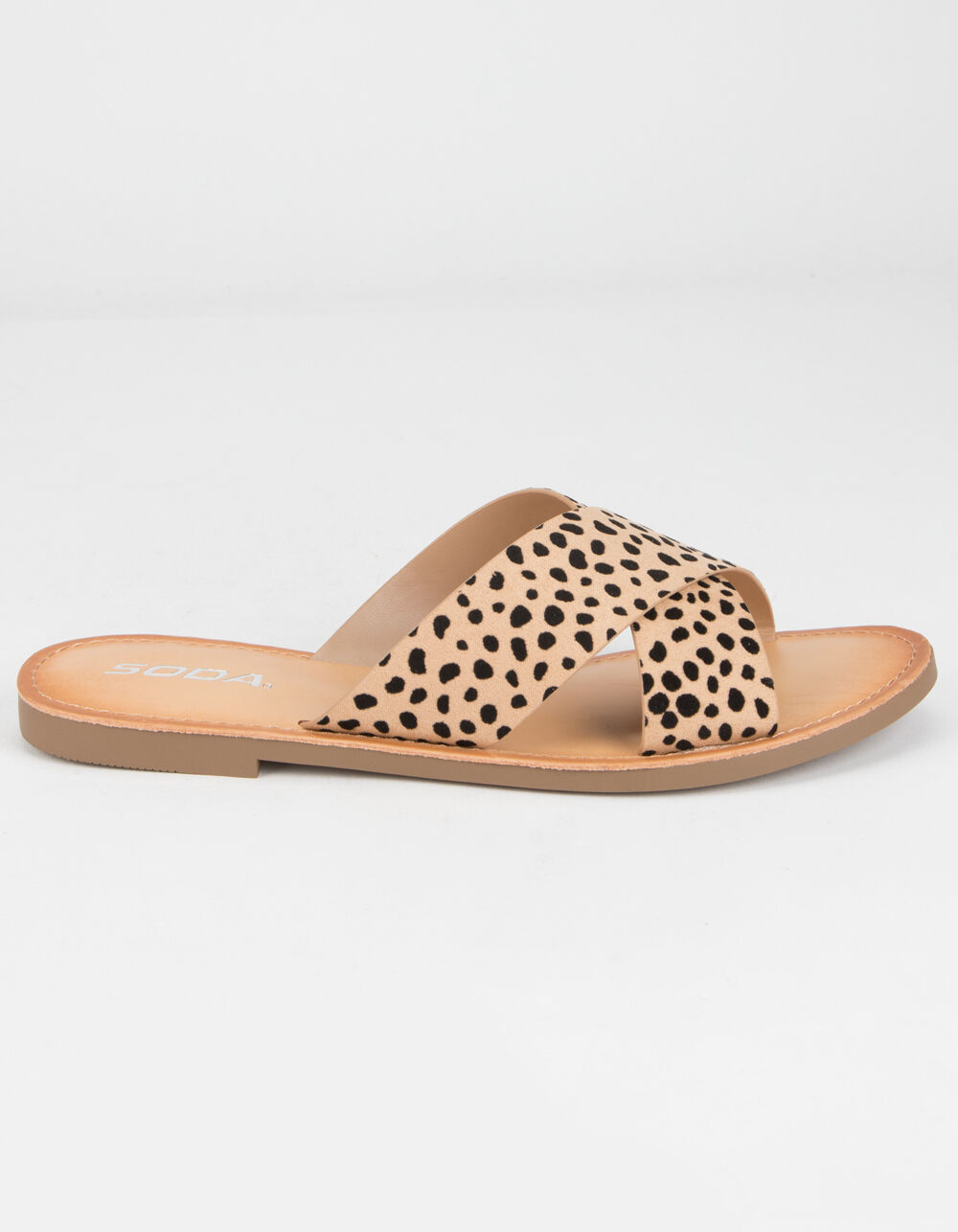 SODA Crisscross Cheetah Womens Slide Sandals - CHEETAH | Tillys