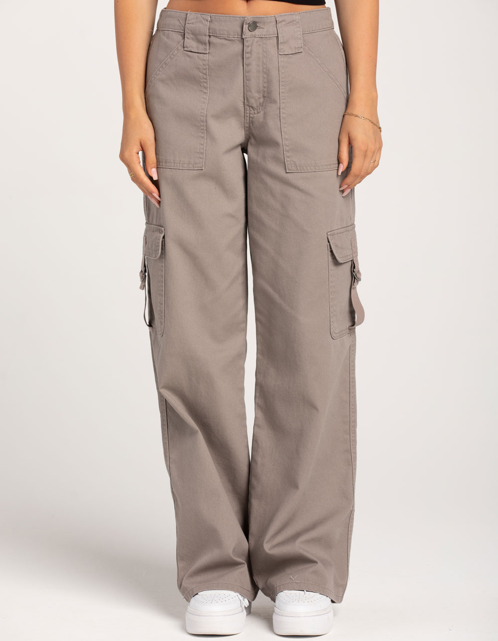 RSQ Womens Mid Rise D Ring Cotton Cargo Pants