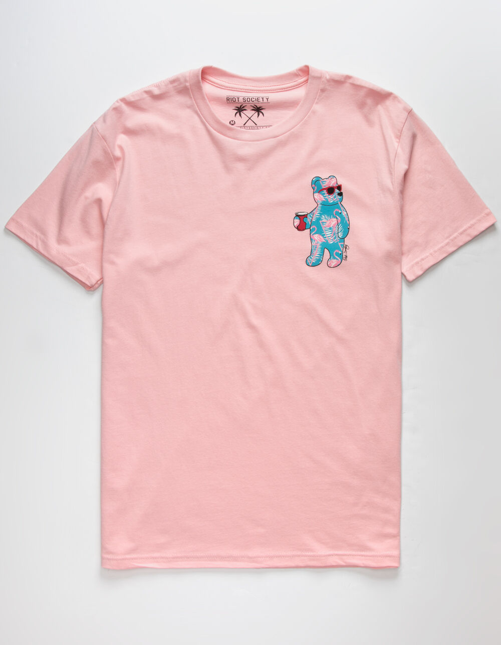 RIOT SOCIETY Flamingo Bear Mens T-Shirt