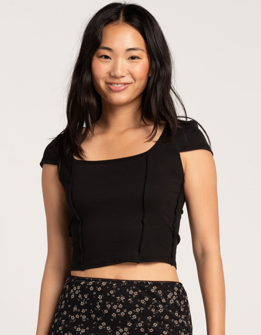 BDG Urban Outfitters Button Notch Neck Womens Top