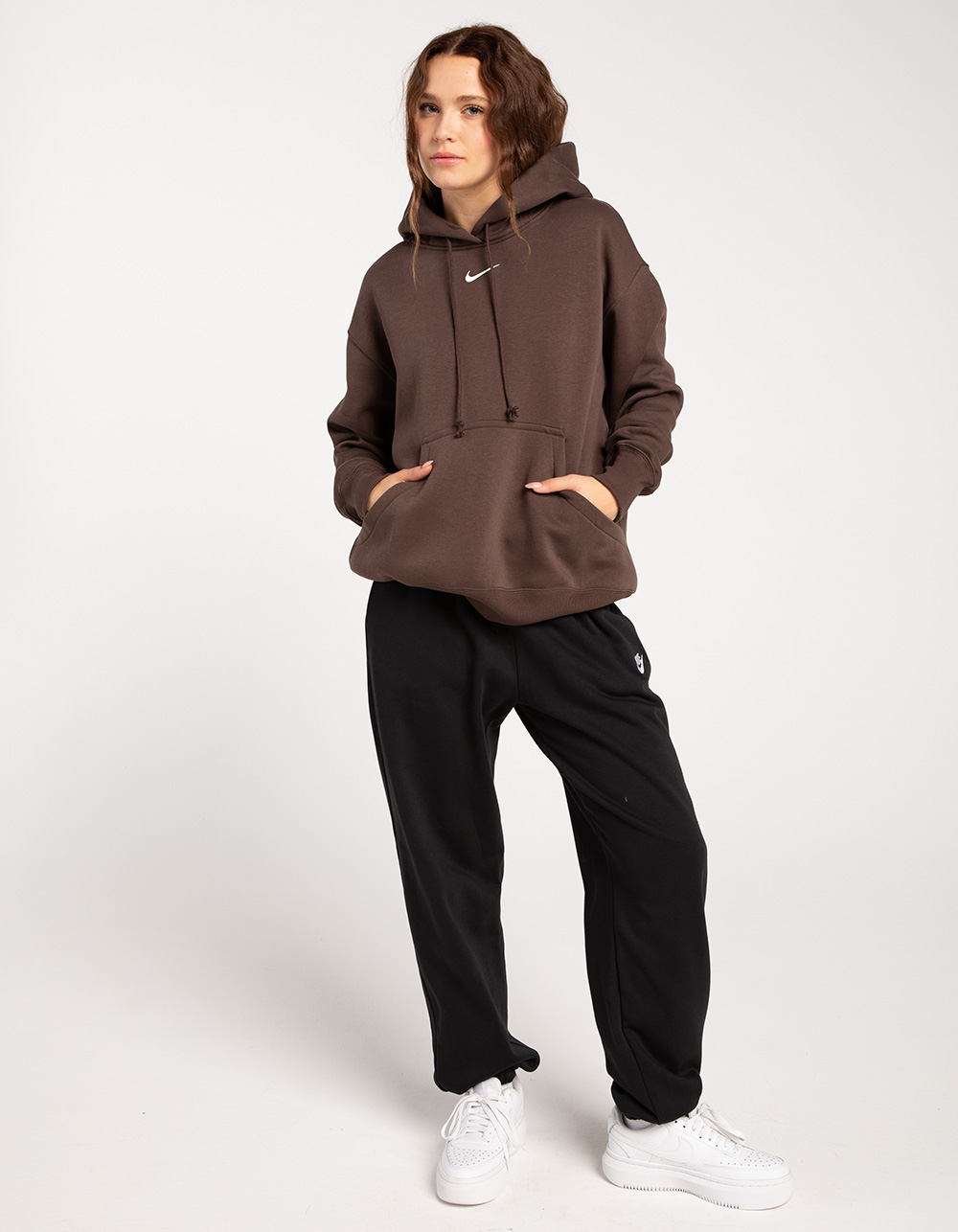 Nike Women's Phoenix Fleece Oversized Hoodie - Baroque Brown - Hibbett